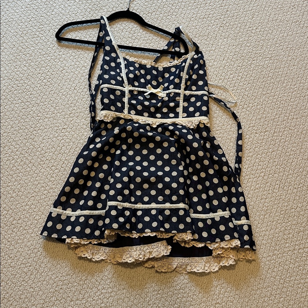 Love and Lemons Dolly Denim Dot Mini Dress